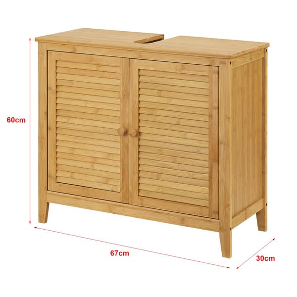 Tvättställsunderskåp Värmdö bambu 60x67x30 cm [en.casa]