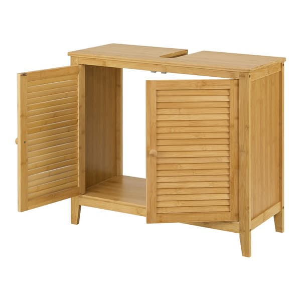 Tvättställsunderskåp Värmdö bambu 60x67x30 cm [en.casa]