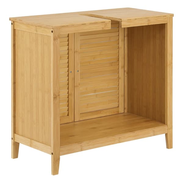 Tvättställsunderskåp Värmdö bambu 60x67x30 cm [en.casa]
