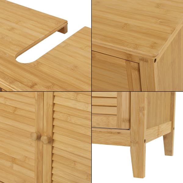 Tvättställsunderskåp Värmdö bambu 60x67x30 cm [en.casa]