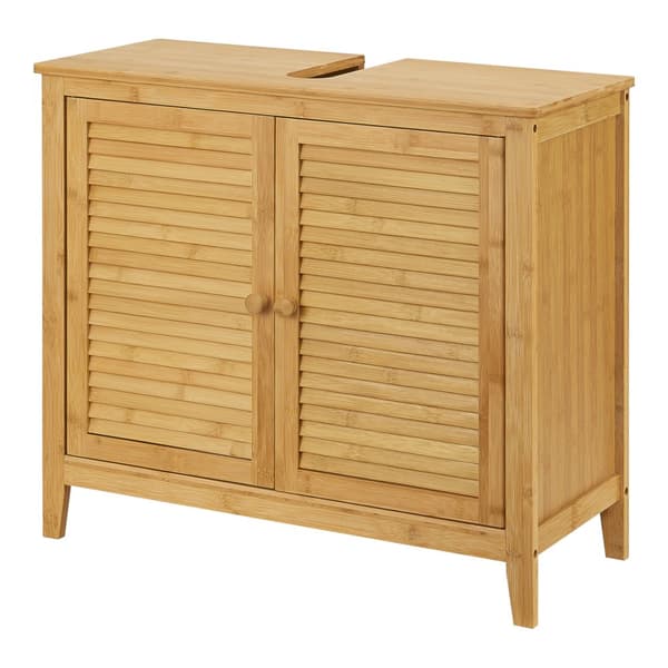Tvättställsunderskåp Värmdö bambu 60x67x30 cm [en.casa]
