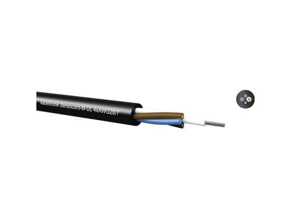 Sensocord®-M-UL 3xAWG28/7,black, Miniature-Sensor cable 242030800 Kabeltronik