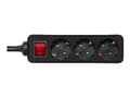 Miniatyrbild 2 av 5: DELTACO GT-0362 - Effektband - AC 250 V - 3680 Watt - ingång: power CEE 7/7 - utgångskontakter: 3 (3 st. CEE 7/3 effekt) - 5 m sladd - svart