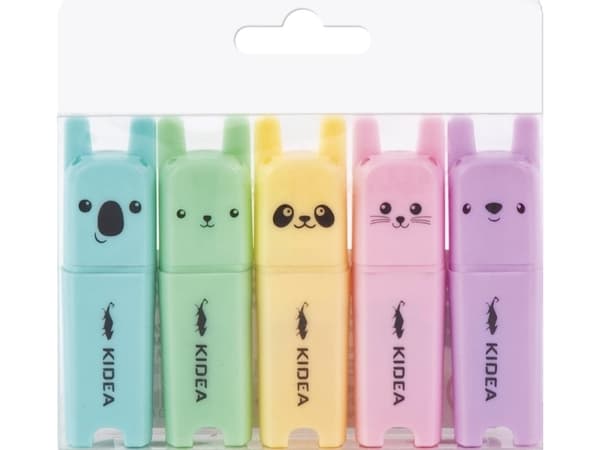 Derform Animal highlighters 5 farger KIDEA