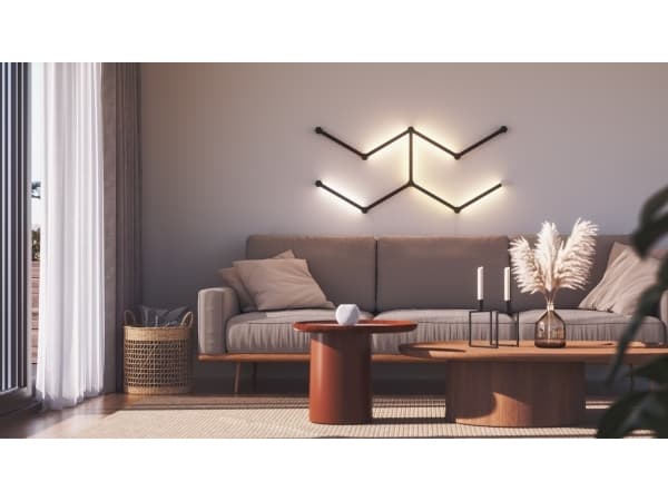 Nanoleaf Lines 60 Degrees Skins - Lett huddekke og monteringshettesett - matt svart (en pakke 9)