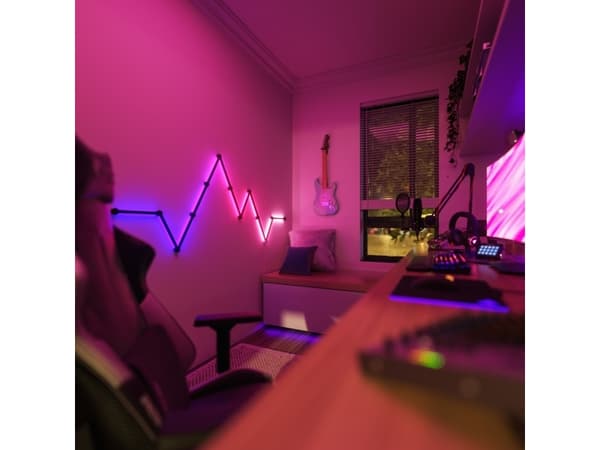 Nanoleaf Lines 60 Degrees Skins - Lett huddekke og monteringshettesett - matt svart (en pakke 9)