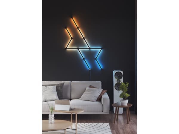 Nanoleaf Lines 60 Degrees Skins - Lett huddekke og monteringshettesett - matt svart (en pakke 9)