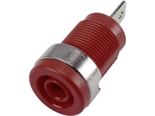TRU COMPONENTS 6239C26DN Sikkerheds-laboratorietilslutning Tilslutning, indbygning lodret Stift-diameter: 4 mm Rød 1 stk