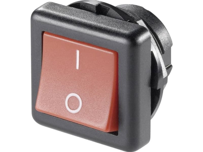 TRU COMPONENTS Vippekontakt TC-R13-136A-05 RED 250 V/AC 6 A 1 x Off/On Klikkende 1 stk