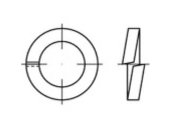 Jousialuslevyt Sisähalkaisija: 5 mm DIN 7980 Jousiteräs 100 kpl TOOLCRAFT 144930