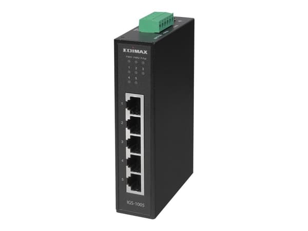 Edimax IGS-1005 - Switch - 5 x 10/100/1000 - DIN-skinnemonterbar, veggmonterbar Sort