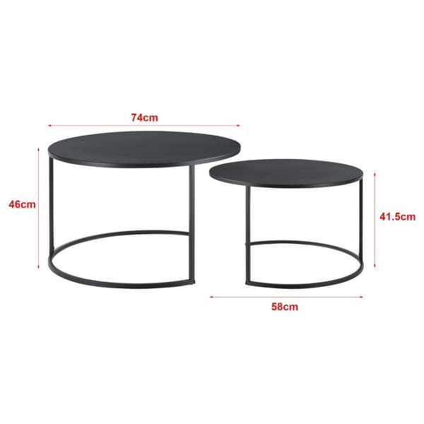 Soffbord Korenica set om 2 järn 46x74cm 41,5x58cm [en.casa]