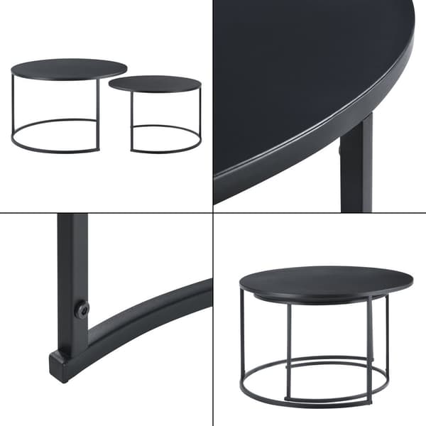 Soffbord Korenica set om 2 järn 46x74cm 41,5x58cm [en.casa]
