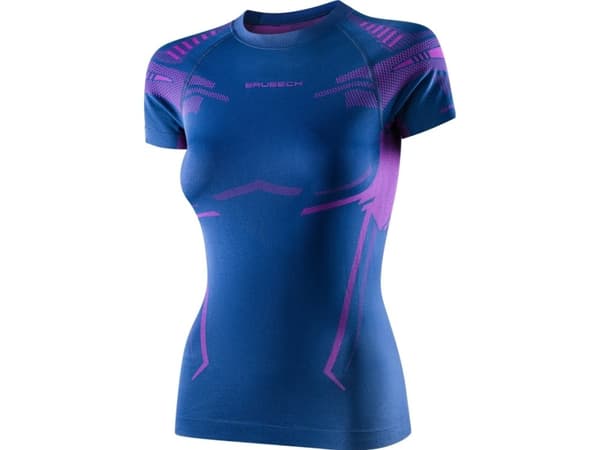 Brubeck SS13690 Naisten DRY T-paita lyhythihainen denim/lila L
