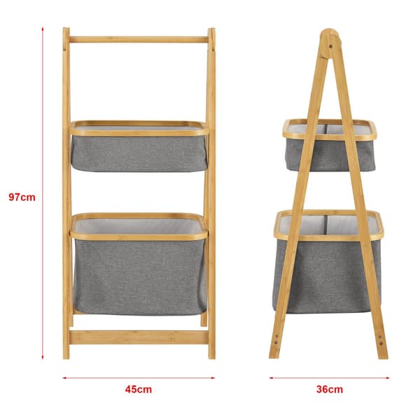 Steghylla Värnamo bambu 97x45x36 cm [en.casa]