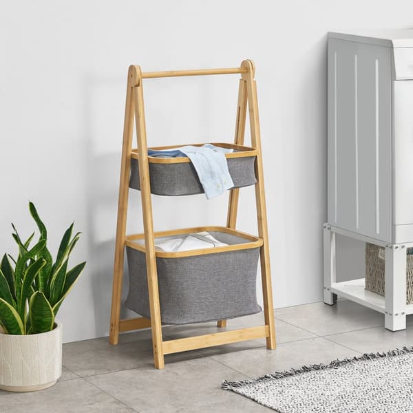 Steghylla Värnamo bambu 97x45x36 cm [en.casa]