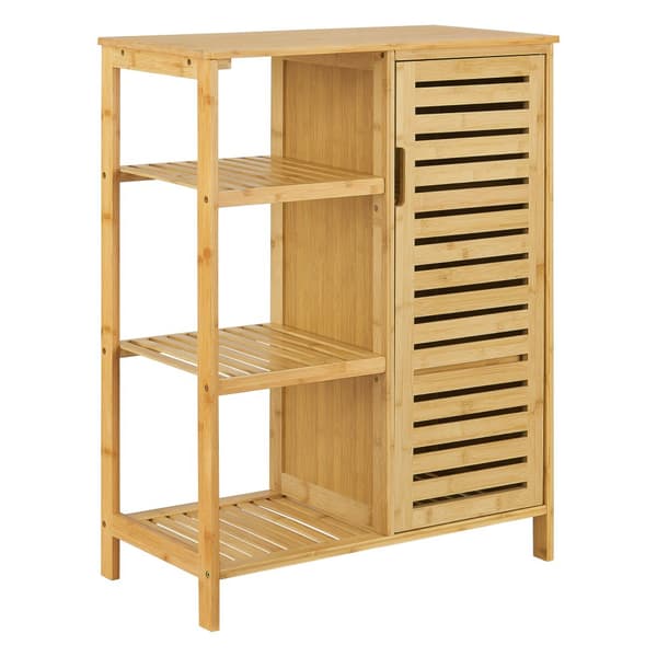Badrumsskåp Vetlanda bambu 87x66x33 cm [en.casa]