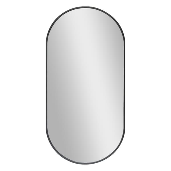 Väggspegel Corato 40x80 cm svart oval [en.casa]