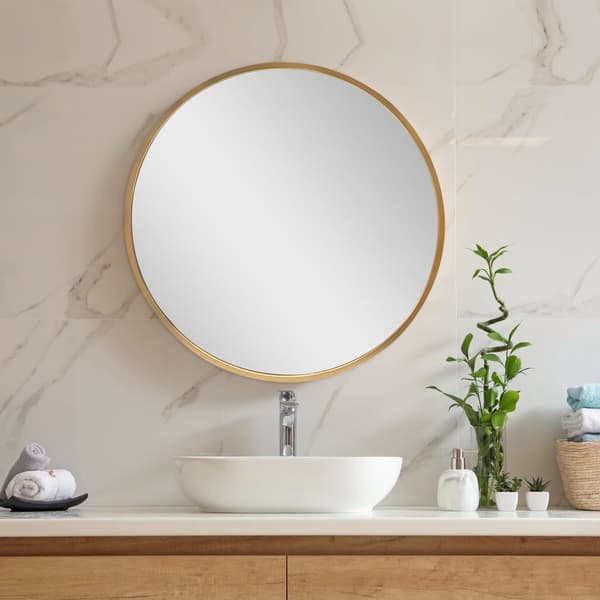 Väggspegel Modugno Ø50 cm rund guld [en.casa]
