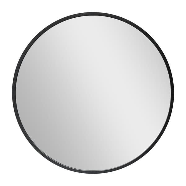 Väggspegel Modugno Ø60 cm rund svart [en.casa]