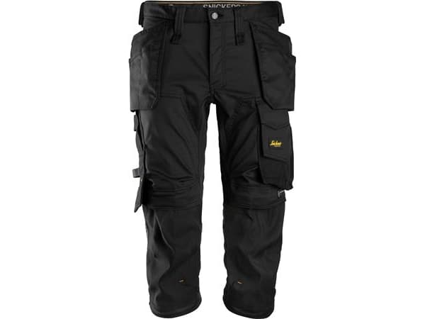 SNICKERS WORKWEAR 6142 AllroundWork Pirate housut joustavat kotelotaskuilla, mustat, koko: 54