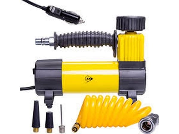 Dunlop - 12V 100 Psi kompressor, med slange og koblinger