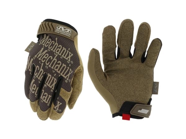 Mechanix Wear Gloves The Original® brun størrelse M. Borrelås, kunstskinn, TrekDry®