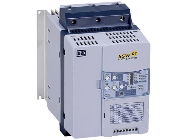 WEG SSW07 0085 T5 SZ 10194175 Pehmokäynnistysyksikkö Moottorin teho 400 V:lla 9,2 kW Moottorin teho 230 V:lla 4 kW 230 V/AC, 575 V/AC Nimellisvirta 8