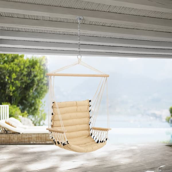 Hängstol Bariloche 50x55x45 cm beige [en.casa]