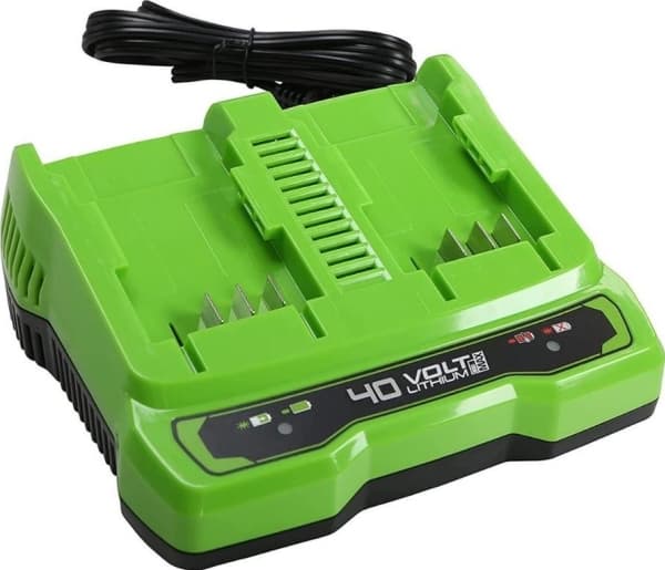 Greenworks 40V lader med to spor 2A GREENWORKS G40x2CUC2 - 2940907