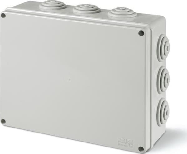 Scame Scabox 685.006 utanpåliggande installationsbox 150X110X70mm med förskruvningar IP55 grå