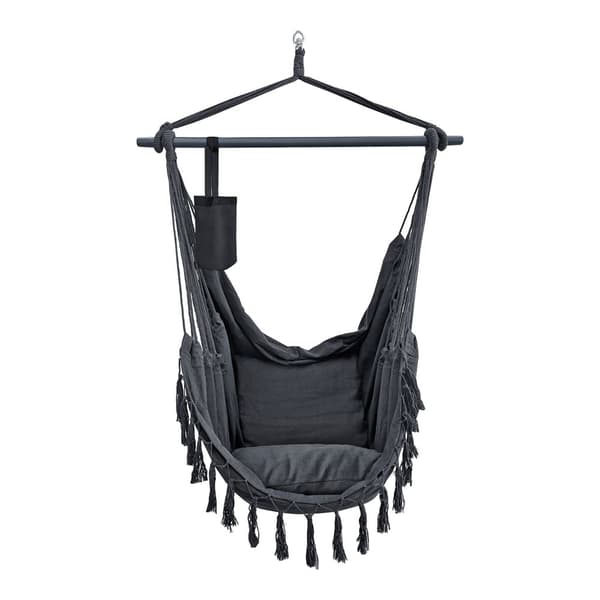 Hängstol Aranga med 2 dynor 150x120 cm mörkgrå [en.casa]