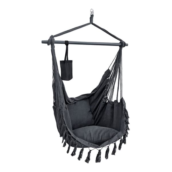 Hängstol Aranga med 2 dynor 150x120 cm mörkgrå [en.casa]