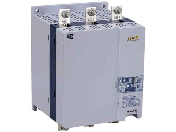 WEG SSW07 0255 T5 SH2Z 11043355 Pehmokäynnistysyksikkö Moottorin teho 400 V:lla 132 kW Moottorin teho 230 V:lla 75 kW 230 V/AC, 575 V/AC Nimellisvirt