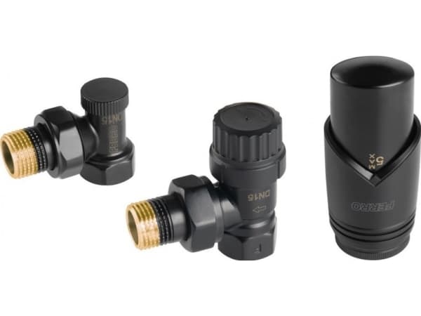 Ferro Angular thermostatic set, black