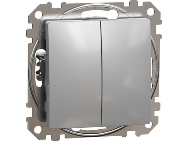 Schneider Electric, Sedna Design and Elements, Strömbrytare för ljuskrona, silveraluminium, SDD113105