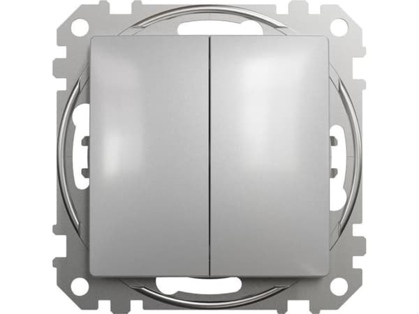 Schneider Electric, Sedna Design and Elements, Strömbrytare för ljuskrona, silveraluminium, SDD113105