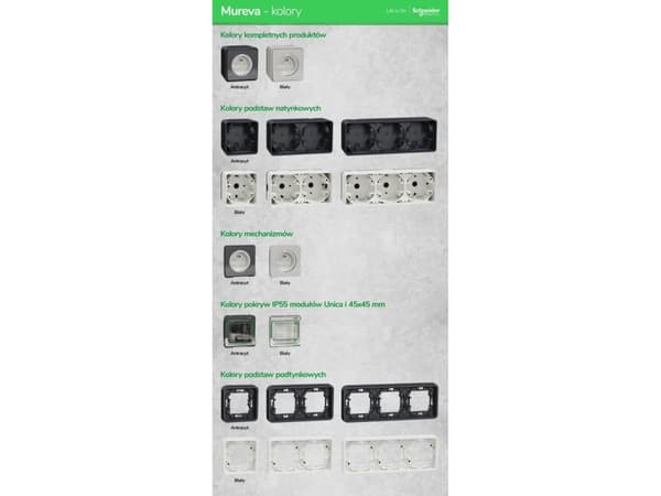 Schneider Electric Hermetisk låda n/t hermetisk låda ihålig 87x87x39mm IP65 RAL9003 IMT34076