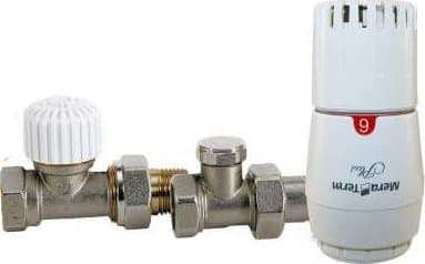 Vario Term Straight radiator set Econ with Trendy GS.05-106C head + heating valve + return valve