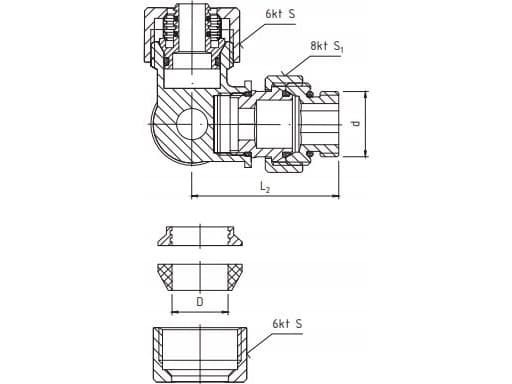 Perfexim PHA-036G Thermostat kit. angular with the following preliminary to the heating connection, graphite