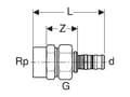 Miniatyrbilde 3 av 3: Geberit 604.595.00.5, Slangekontakt, 1"