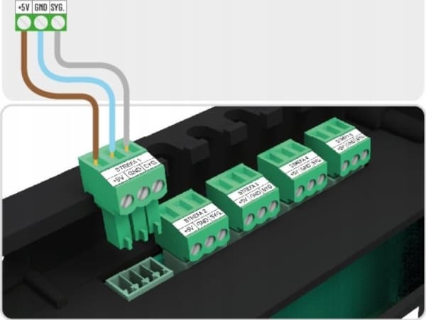 Teknisk kabelansluten rumsregulator med två tillstånd för L-10 R-10b strip svart