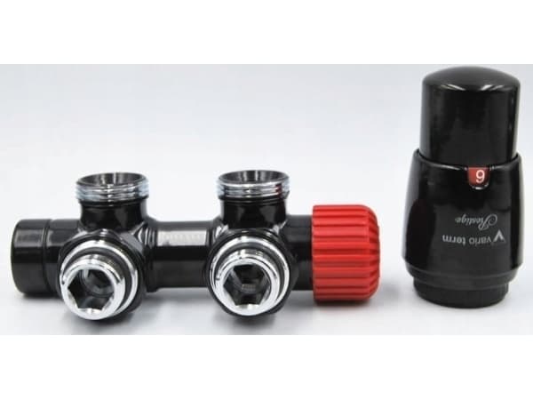 Vario Termo Installation ALL IN ONE, TWINS rät vinkel, svart matt (pex)