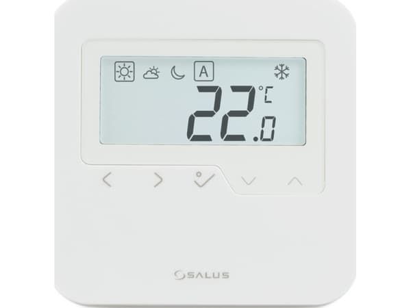 Salus Wireless, ytmonterad, digital ZigBee nätverkstemperaturregulator - daglig, 2xAA, vit
