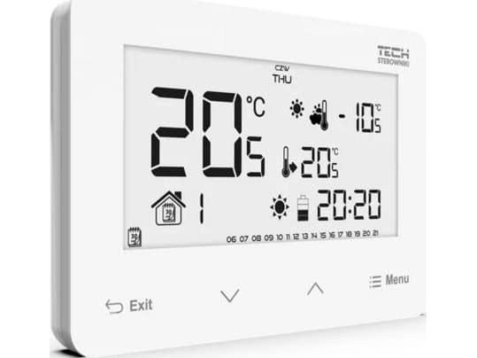Tech Wireless huoneohjain ST293V2 kaksitilainen (lasinen etupaneeli) valkoinen
