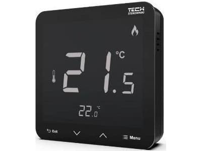 Tech R-8-S PLUS trådlös rumsregulator med luftfuktighetsmätning svart
