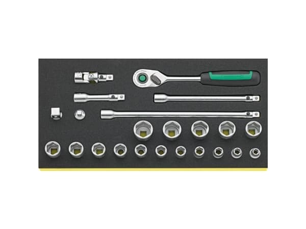 STAHLWILLE TCS 3/8 ZOLL 456/16/7 QR, Hylsyavainsarja, 23 kpl, Musta, Vihreä, Hopea, 350 mm, 175 mm, 40 mm
