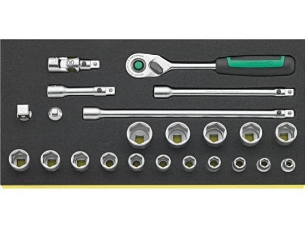 STAHLWILLE TCS 3/8 ZOLL 456/16/7 QR, Hylsyavainsarja, 23 kpl, Musta, Vihreä, Hopea, 350 mm, 175 mm, 40 mm