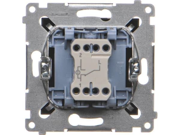 Simon 54 LED-upplyst tvåvägsbrytare (modul) 10AX 250V snabbkoppling, svart matt DW6L.01/49