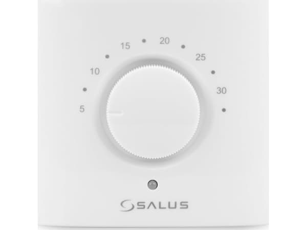 Salus termostaatti, jossa on kiertonuppi lattialämmitystä varten